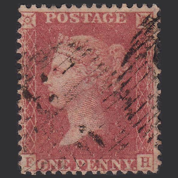 GB QV 1857 1d Rose-red (Plate 55) SG40-C10(1) FH FU London D&S W3