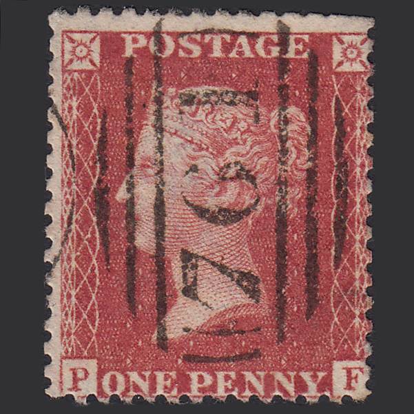 GB QV 1857 1d Rose-red (Plate 27) SG40-C10(1) PF GU Sunderland 761