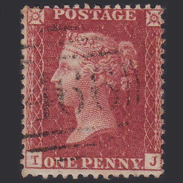 GB QV 1857 1d Rose-red (Plate 52) SG40-C10(1) TJ FU Liverpool 466