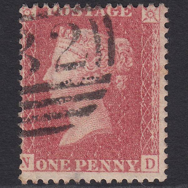 GB QV 1857 1d Rose-red (Plate 27) SG40-C10(1) ND GU