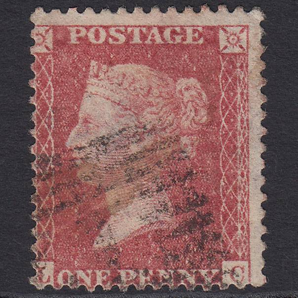 GB QV 1857 1d Rose-red (Plate 34) SG40-C10(1) LC GU Scotland Misperf