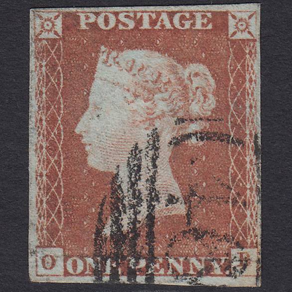GB QV 1841 1d Red-brown (Plate 73) SG8-B1(1) Constant Variety OB FU 4M