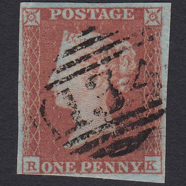 GB QV 1841 1d Red-brown (Plate 97) SG8-B1(1) RK FU 4 Margins Bristol 134