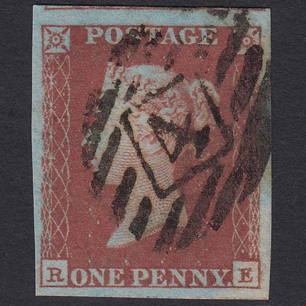 GB QV 1841 1d (Plate 105) SG8-B1(1) RE FU 4 Good Margins London IS 4