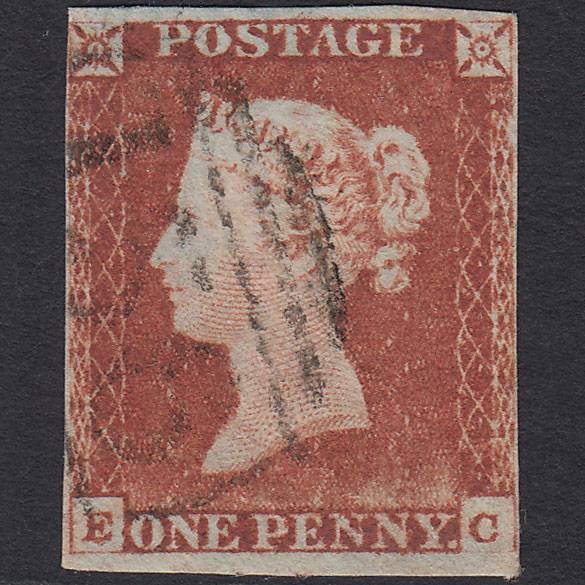 GB QV 1841 1d Plate 73 SG8-B1(1) EC FU Nr 4M Chapel-en-le-Frith 156