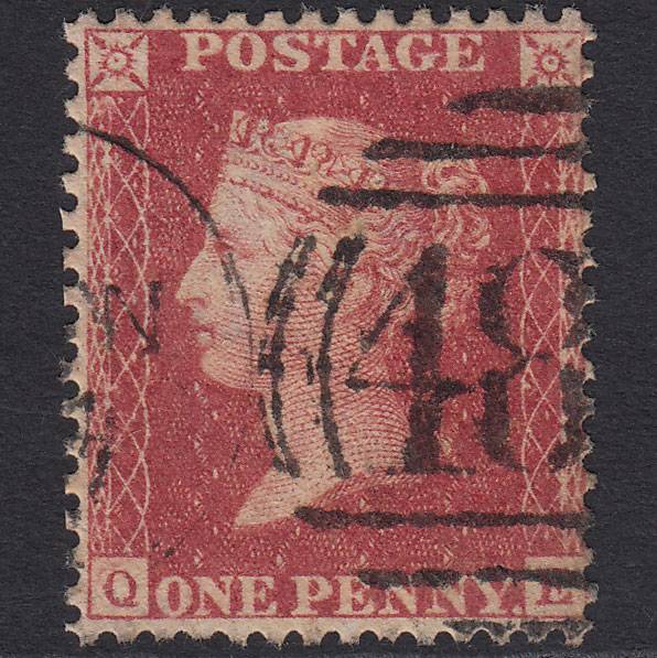 GB QV 1857 1d Rose-red (Plate 41) SG40-C10(1) QE FU Lynn 488 Well Centred