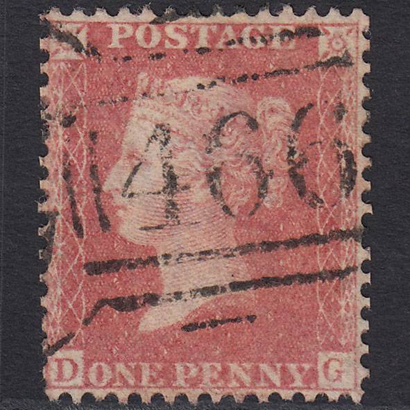 GB QV 1857 1d Pale Rose (Plate 37) SGC9A(1) DG VFU Liverpool 466 Spoon