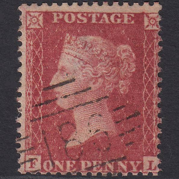 GB QV 1857 1d Rose-red (Plate 42) SG40-C10(1) FL FU Dublin 186
