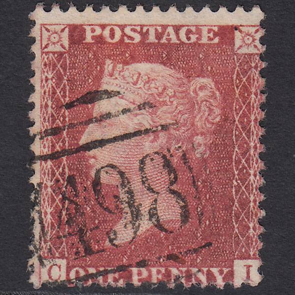 GB QV 1857 1d Rose-red (Plate 42) SG40-C10(1) CI FU Manchester 498 Spoon