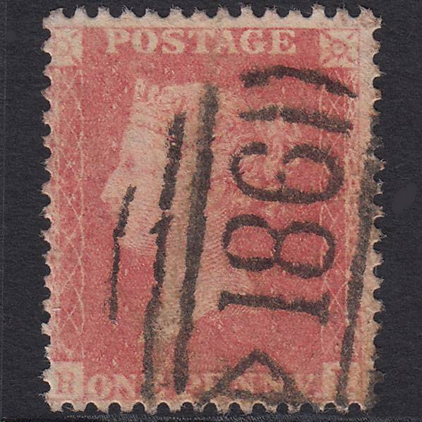 GB QV 1857 1d Pale Rose (Plate 49) SGC9A(1) RE FU Dublin 186 Irish Spoon