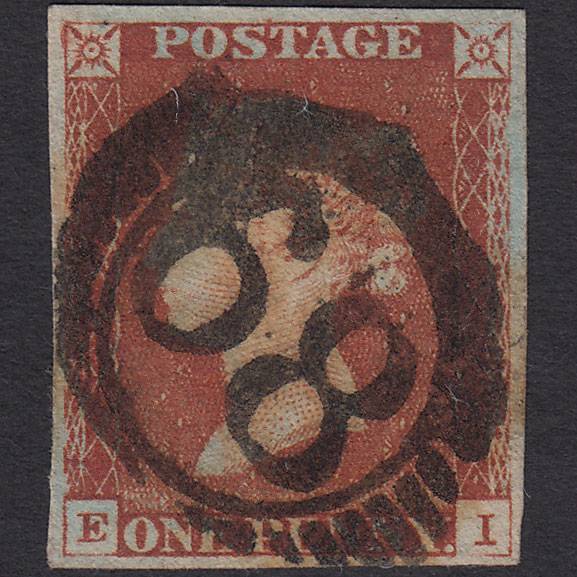 GB QV 1841 1d Red-brown Pl 60 SG8-B1(1) EI GU 4 Margins London D&S 68