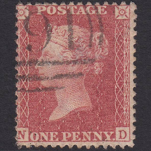 GB QV 1857 1d Rose-red (Plate 55) SG40-C10(1) ND FU Chippenham 191
