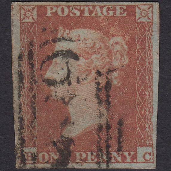 GB QV 1841 1d Red-brown (Plate 94) SG8-B1(1) BC GU 4 Margins