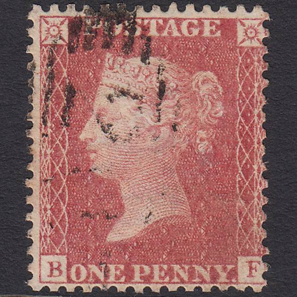 GB QV 1857 1d Rose-red (Plate 27) SG40-C10(1) BF FU Ireland