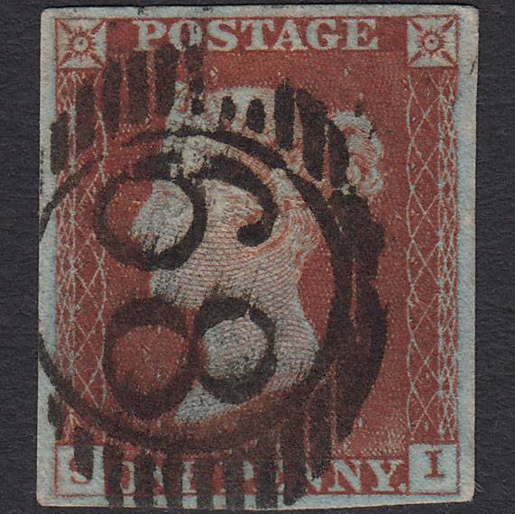 GB QV 1841 1d Red-brown Pl 46 SG8-B1(1) SI FU 4 Margins London D&S 68