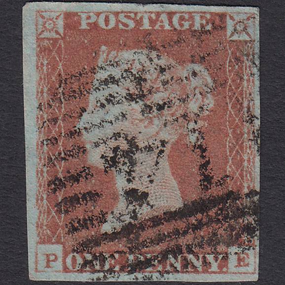 GB QV 1841 1d Very Blued (Plate 73) SG8a-B1(2) PE GU 4 Margins Dundee 114