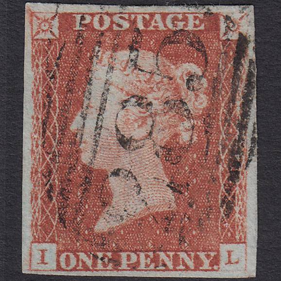 GB QV 1841 1d Red-brown (Plate 64) SG8-B1(1) IL GU 4 Margins Exeter 285