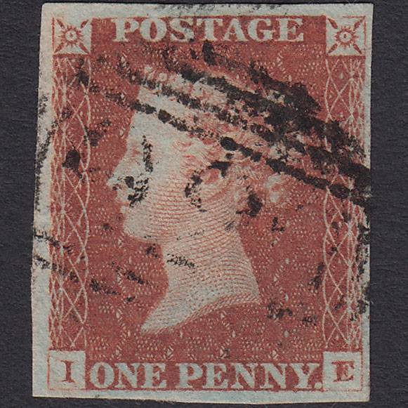 GB QV 1841 1d Red-brown (Plate 80) SG8-B1(1) IE FU 4 Margins