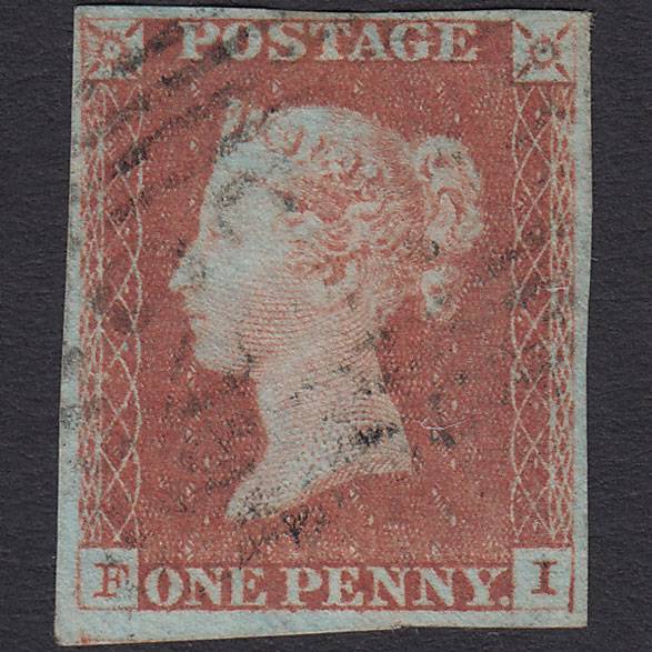 GB QV 1841 1d Red-brown (Plate 78) SG8-B1(1) FI FU 4 Margins Scotland
