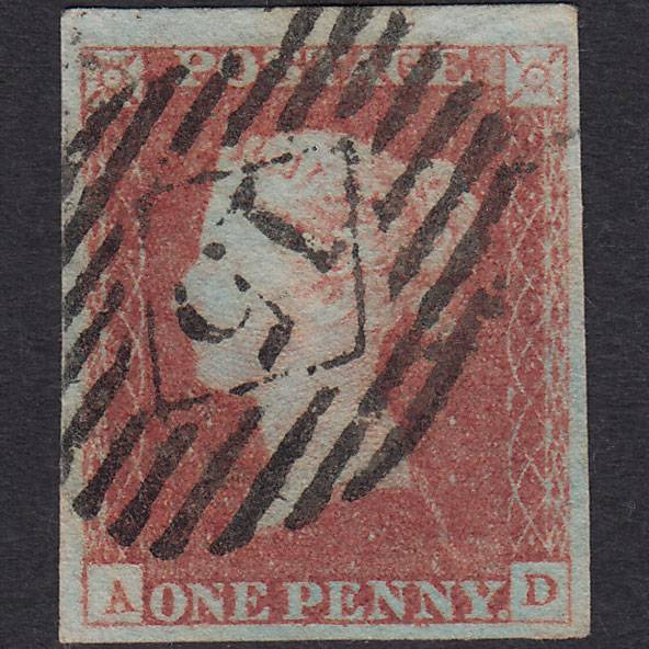 GB QV 1841 1d Pl 96 SG8-B1(1) AD FU Missing Imprimatur 4M London IS 15