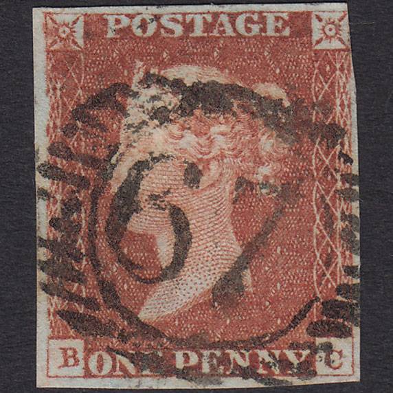 GB QV 1841 1d Red-brown (Plate 60) SG8-B1(1) BC FU nr 4M London D&S 67