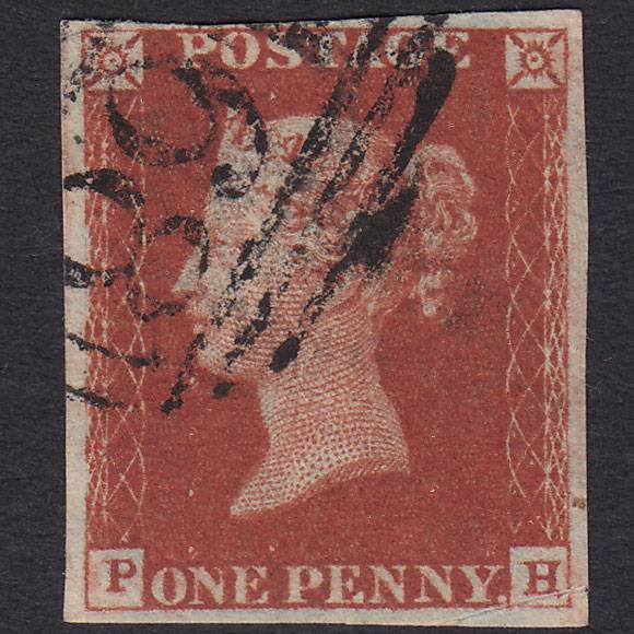 GB QV 1841 1d Deep Red-Brown Plate 56 SG10-B1(4) PH GU 4M Llandovery 468