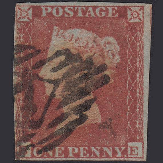 GB QV 1841 1d Red-Brown Plate 157 SG8-B2(1) BE GU 4 Margins London Is 7