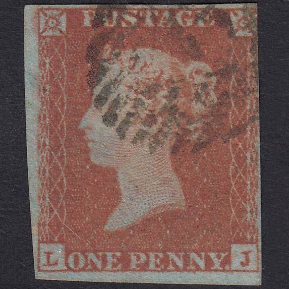 GB QV 1841 1d Red-Brown Plate 96 SG8-B1(1) LJ GU 3M London Is Cancel