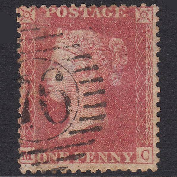 GB QV 1857 1d Rose-Red Plate 66 SG40-C10(1) MC GU London D&S 76