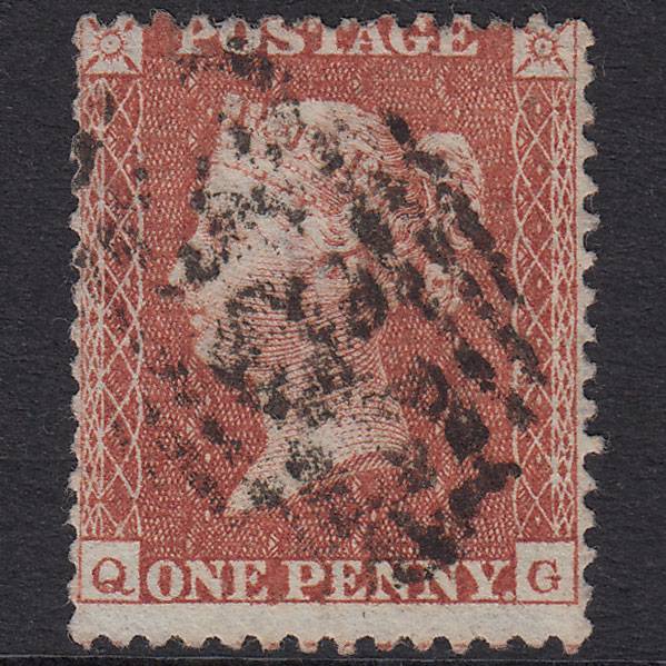 GB QV 1855 1d Red-Brown Plate 1 SG24-C3(1) QG FU