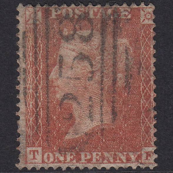 GB QV 1855 1d Red-Brown Plate 8 SG21-C4(1) TF GU Dover 258