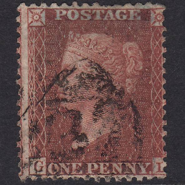 GB QV 1856 1d Plum Plate 36 SG31-C8(3) GL GU Misperf