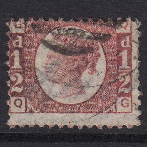GB QV 1870 1/2d Rose-Red Plate 4 SG48-G4 QG FU