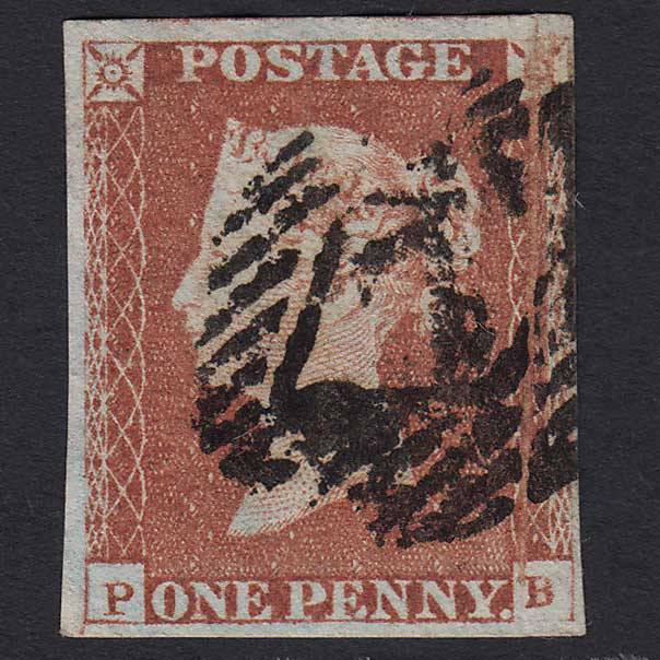 GB QV 1841 1d Penny (Plate 65) SG8 PB FU 4M Paper Flaw Before Printing!