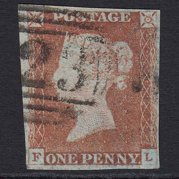 GB QV 1841 1d Red-brown (Plate 59) (SG8) 'FL' FU 4 Margins