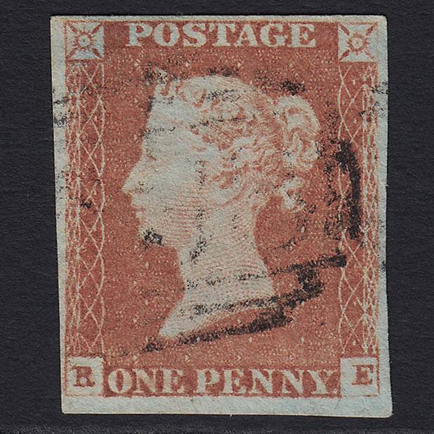 GB QV 1841 1d Red-brown (Plate 78) (SG8) 'RE' VFU Light Cancel 4M Imperf