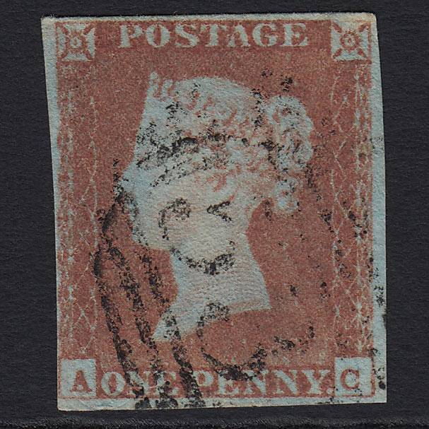 GB QV 1841 1d Red-brown (Plate 68) (SG8) 'AC' GU 4 Margins
