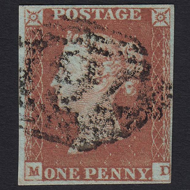 GB QV 1841 1d Red-brown Pl 85 SG8-B1(1) MD FU Sunderland 761 4M Imperf