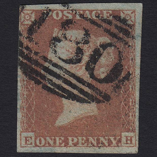 GB QV 1841 1d Red-brown (Plate 164) SG8-B2(1) EH FU Chester 180 4M Imperf