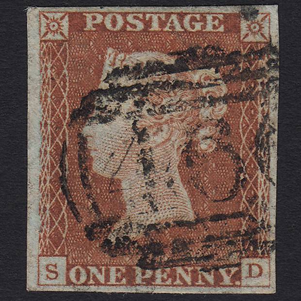 GB QV 1841 1d Pale Red-brown (Plate 71) SG9-B1(3) SD FU Liverpool 466 4M