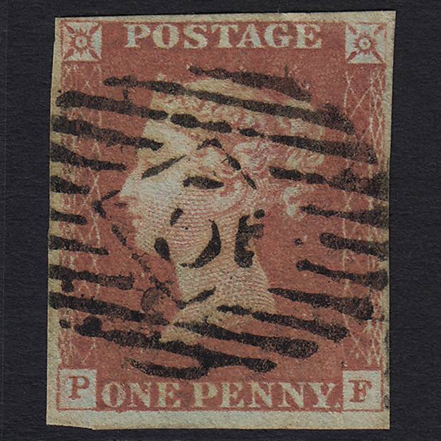 GB QV 1841 1d Red-brown (Plate 73) SG8-B1(1) PF GU London IS 5 4M Imperf