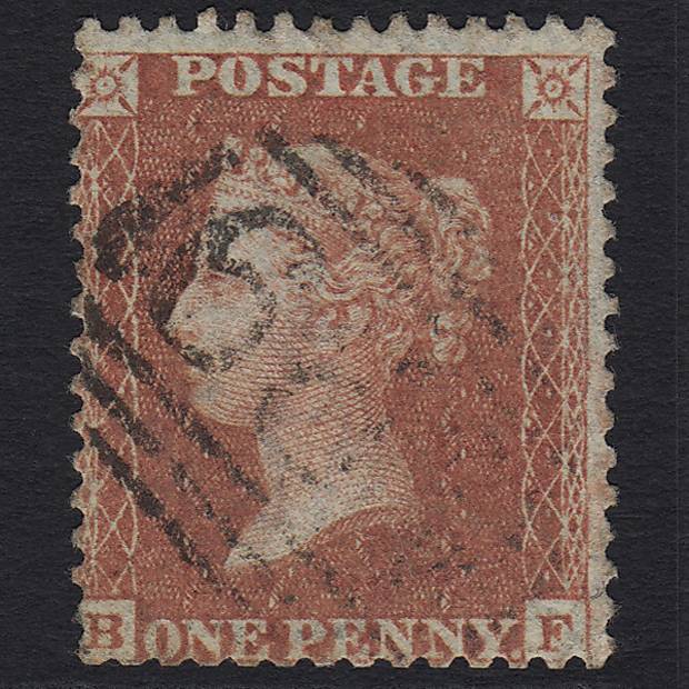 GB QV 1855 1d Red-brown (Plate 8) C6(1) BF GU