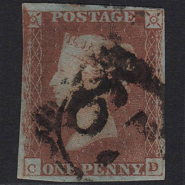 GB QV 1841 1d Red-brown Pl 67 SG8-B1(1) CD GU London D&S 67 4 Margins