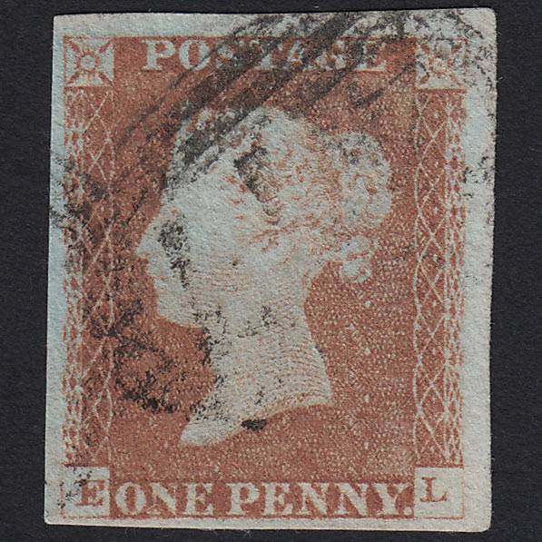 GB QV 1841 1d Red-brown Pl 61 SG8-B1(1) EL VFU Light Cancel 4 Margins