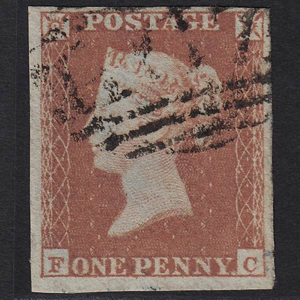 GB QV 1841 1d Red-brown (Plate 96) SG8-B1(1) FC FU 4 Margins