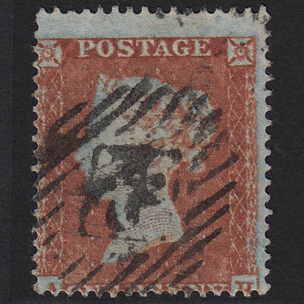 GB QV 1854 1d Red-brown SG17-C1(1) AH GU in London Blue Head