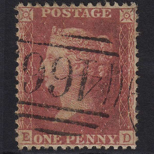 GB QV 1857 1d Rose-red (Plate 47) SG40-C10(1) ED GU Liverpool 466