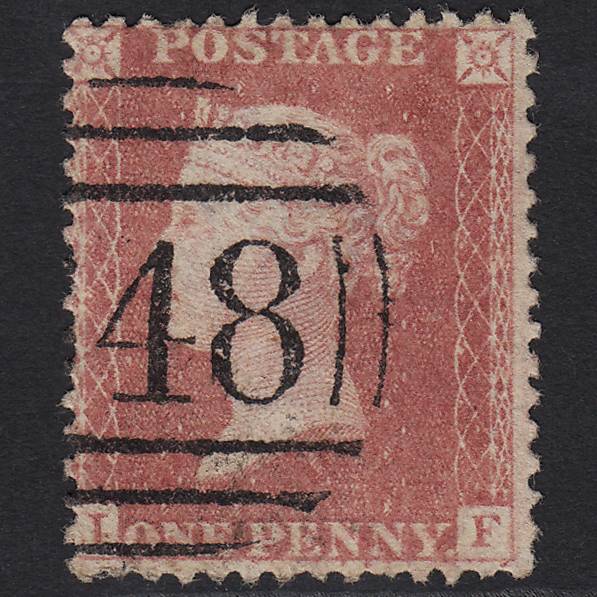 GB QV 1857 1d Pale Rose (Plate 68) SG39-C10(3) IF FU