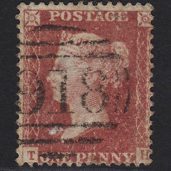 GB QV 1857 1d Rose-red (Plate 43) SG40-C10(1) TH GU Worcester 918