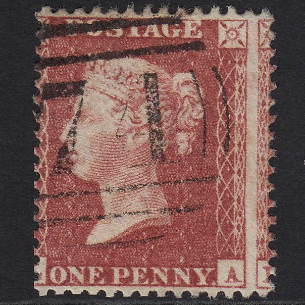 GB QV 1857 1d (Plate 27) SG40-C10(1) LA FU Birkenhead 74 Large Misperf